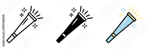 Party Horn is a festive noisemaker used to cheer and celebrate during birthday parties.
