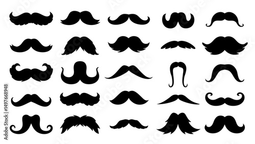 Set of mustache collection