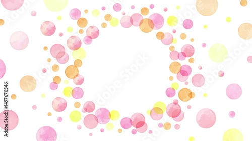 Watercolor dot frame animation: pink
