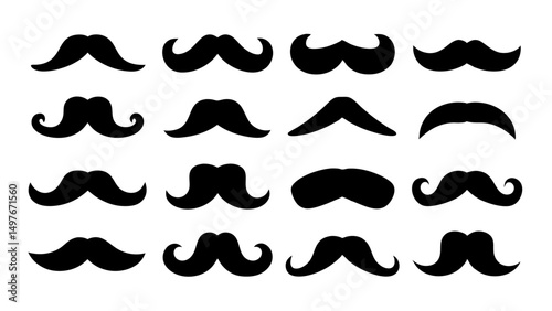 Set of mustache collection