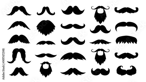 Set of mustache collection