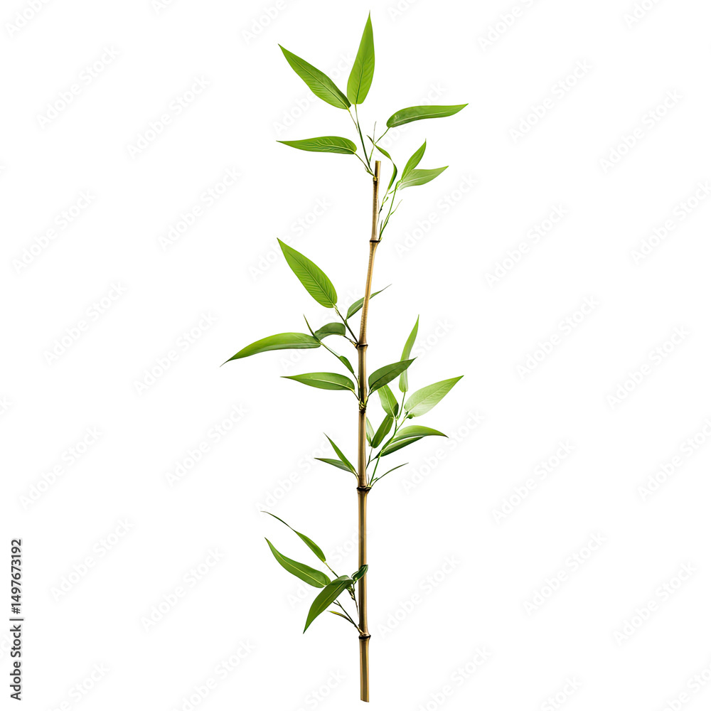 A vibrant green plant with slender stem and leaves, depicted against a black backdrop A vibrant green plant with slender stem and leaves, depicted against a black backdrop