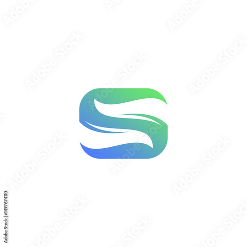 Letter S Leaf Logo Simple. S Icon Nature Design