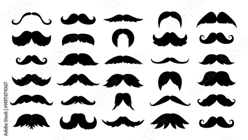 Set of mustache collection