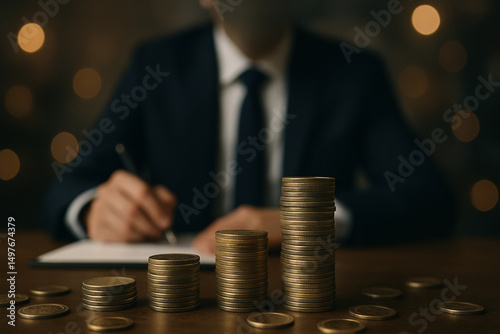 Wallpaper Mural businessman and coins Torontodigital.ca