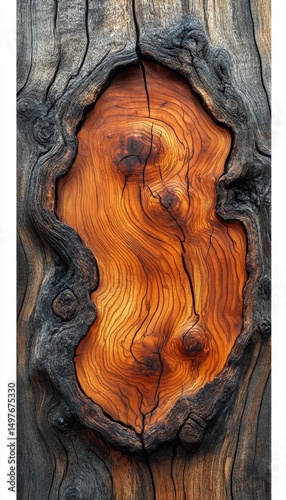 Burnt tree detail, orange wood grain, nature texture, rustic background, wood art