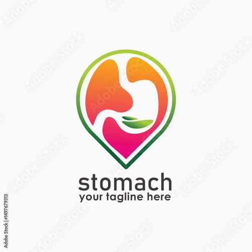 Stomach logo design concept, Stomach with Colorful logo design Template Vector, medical logo inspiration
