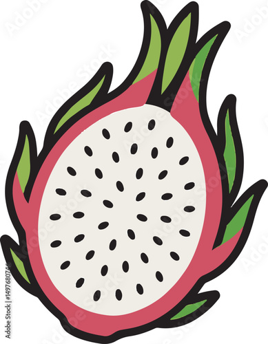 vector illustration of a dragon fruit
