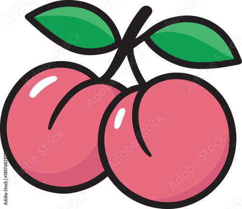 vector illustration of plums