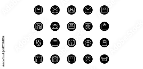illustration of a weighing scale icon pack