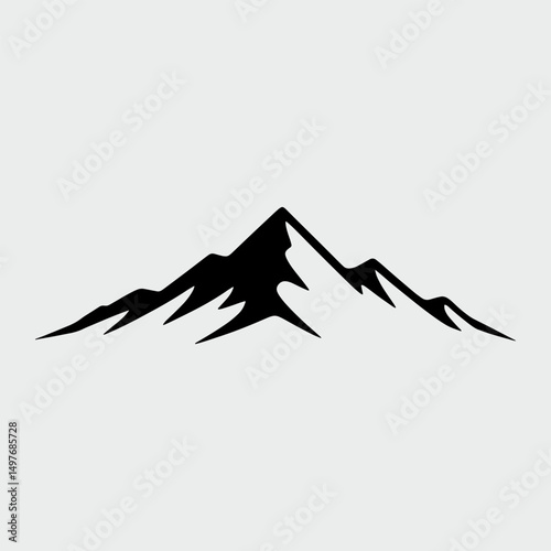 Hand drawing a mountain range silhouette vector