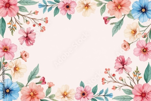 Pastel floral motifs in a delicate repeating design for social media profiles , tiktok, repeat