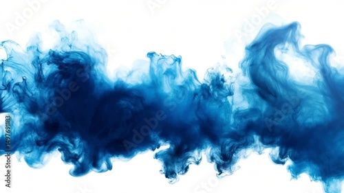 Ethereal Blue Abstract: An enchanting display of deep, swirling blue smoke creates a captivating ethereal aesthetic, perfect for adding a touch of artistic mystery and visual interest.