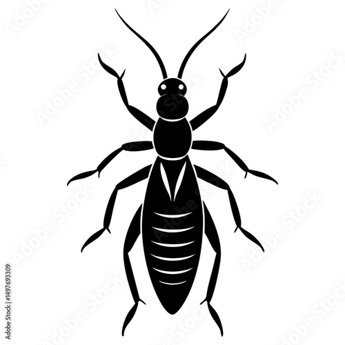 Black and White Stylized Insect Illustration
