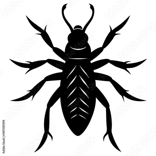 Stylized Black Insect Silhouette Illustration