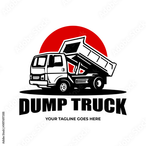 dump truck logo design template