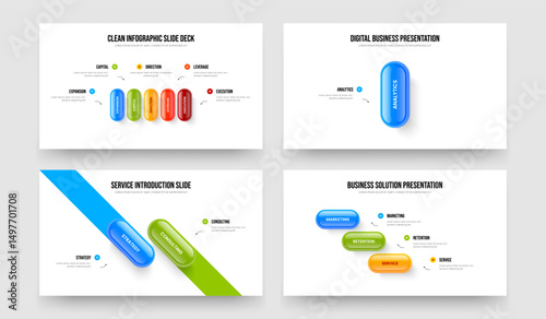 Company Report 5 1 2 3 Option Diagram Slideshow Design Bundle. Advertising Showcase Five One Two Three Step Infographic Frame Template Vector Illustration Collection.