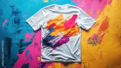 Digital illustration of a t-shirt with custom print