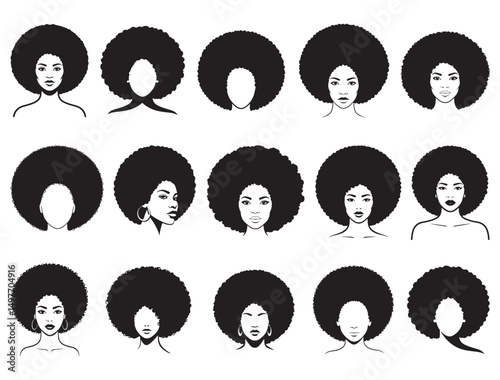 AFRO WOMAN HEAD SILHOUETTE