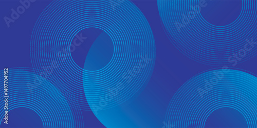 Circle abstract background. Blue gradient circular shape elements. Minimalist geometric pattern. Modern design. Suit for presentation, brochure, cover, wallpaper, website, business, backdrop