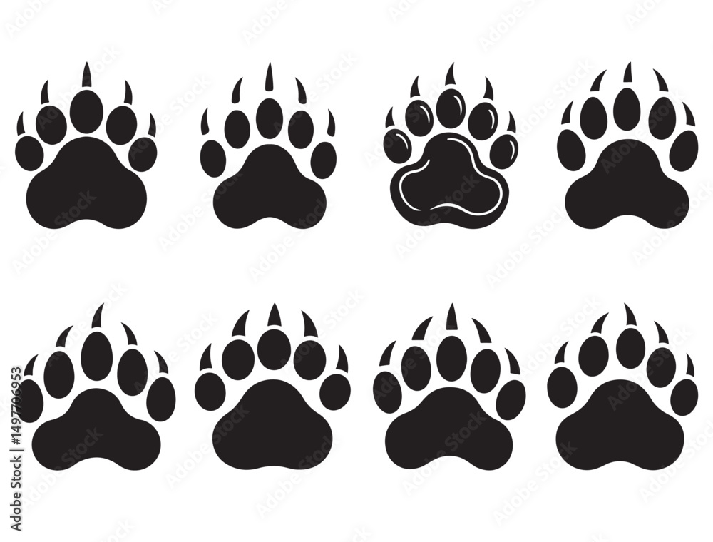 Fototapeta premium BEAR PAW SILHOUETTE