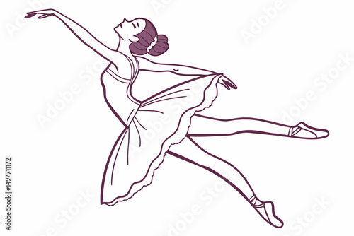 Ballerina silhouette Dancers isolated on white background. Vector female ballet dancers vector.
