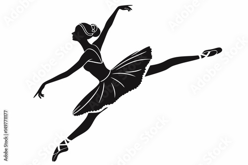 Ballerina silhouette Dancers isolated on white background. Vector female ballet dancers vector.
