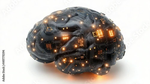 Digital Brain: A conceptual representation of the human brain, infused with digital circuitry. The image evokes themes of technology, intelligence, and the fusion of biology and computing.
