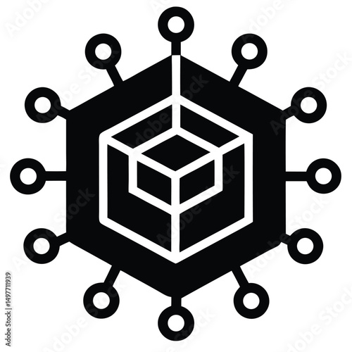 Software Developer element isolated microservices architecture on white background