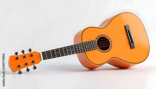 acoustic guitar on white background