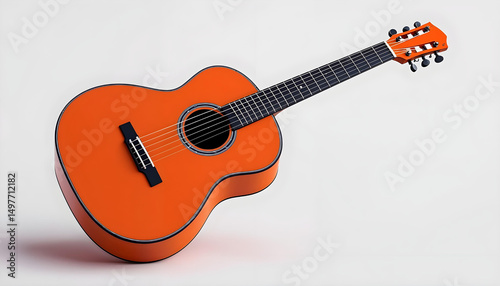 acoustic guitar on white background
