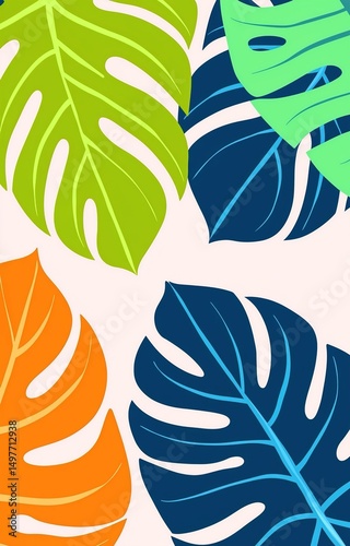 Abstract foliage botanical seamless background. 