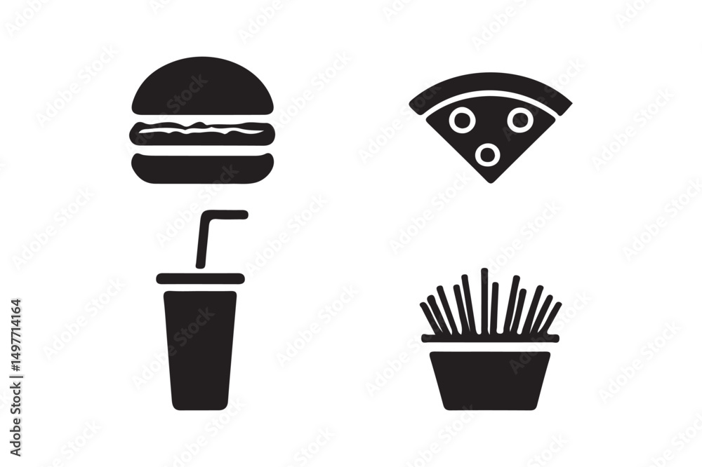 custom made wallpaper toronto digitalFast Food Icons Vector Set