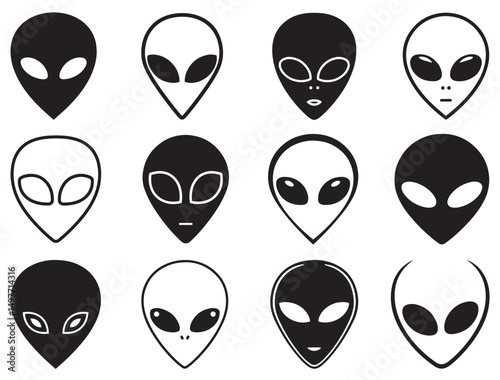 FUNNY ALIEN FACE SILHOUETTE.