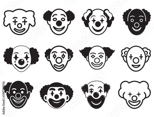 FUNNY CLOWN FACE SILHOUETTE