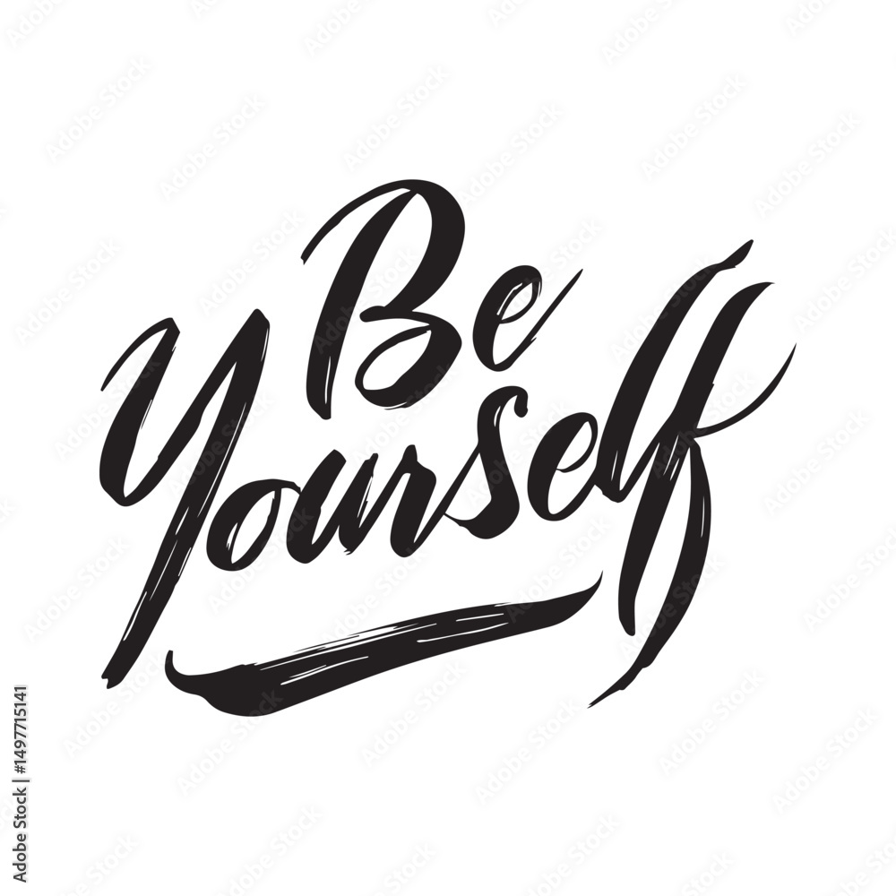 Fototapeta premium Stylish calligraphy text logo Be Yourself