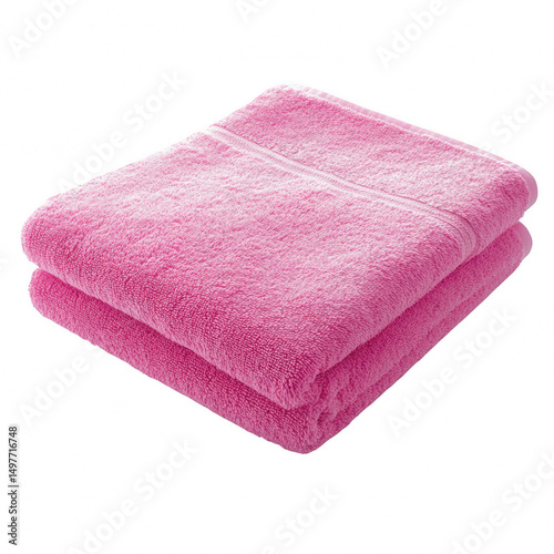 Pink towel stack isolated