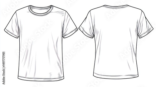 Simple t-shirt outline for coloring or design sketch