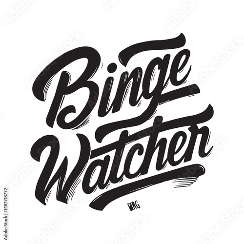 Stylish calligraphy text logo Binge Watcher