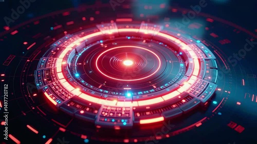 Wallpaper Mural Vibrant digital patterns illuminate the futuristic interface in mesmerizing display Torontodigital.ca