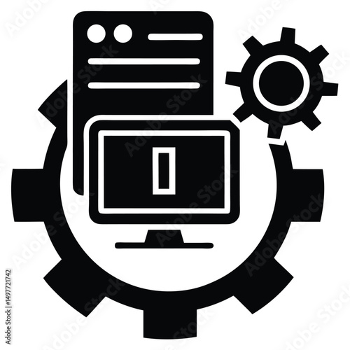 Software Developer element isolated software testing process on white background