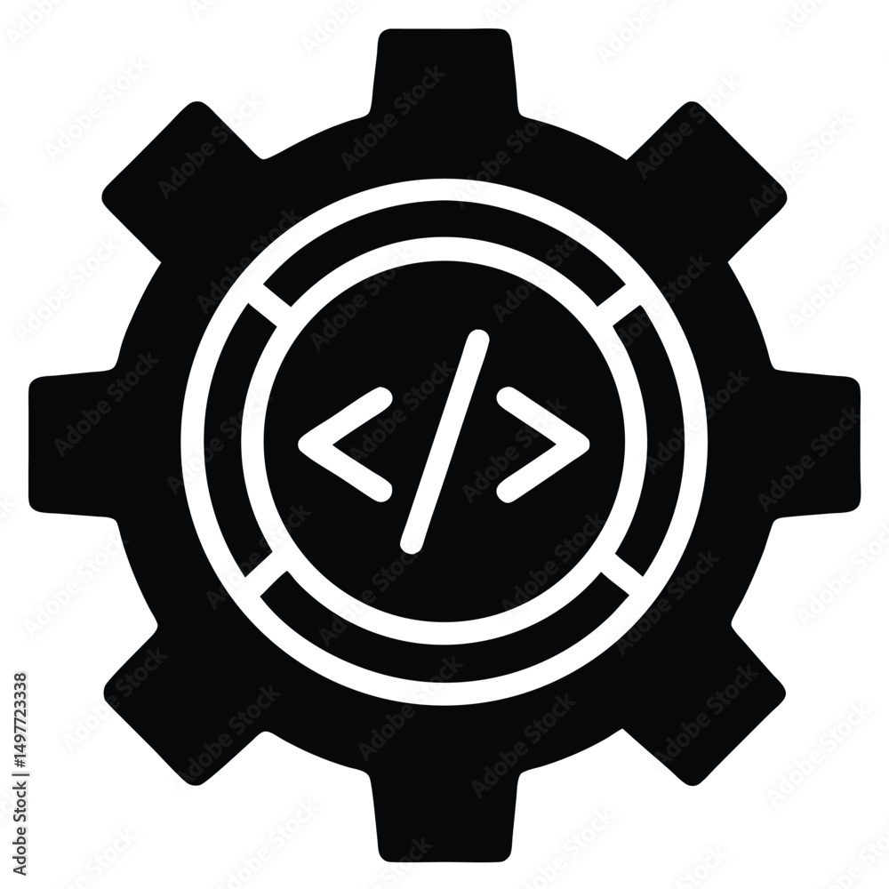Software Developer element isolated version control system on white background Software Developer element isolated version control system on white background