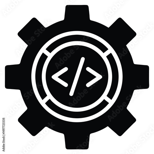 Software Developer element isolated version control system on white background