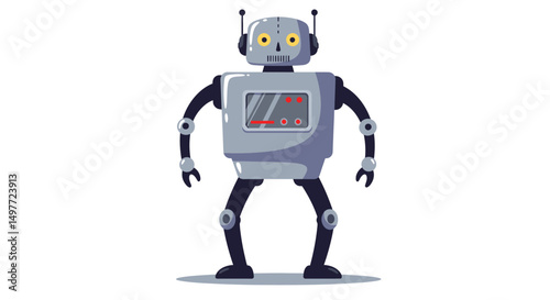 Futuristic Cartoon Robot Illustration – AI-Powered Digital Design for Tech & Creative Projects