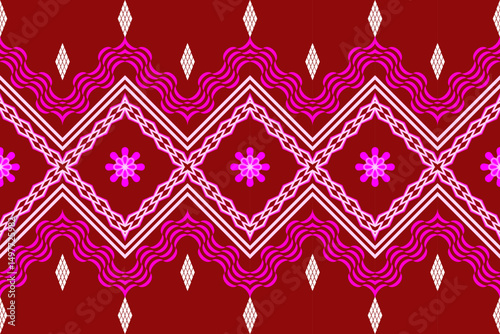 Ethnic Figure aztec embroidery style.Geometric ikat oriental traditional art pattern.Design for ethnic background,wallpaper,fashion,clothing,wrapping,fabric,element,sarong,graphic,vector illustration.