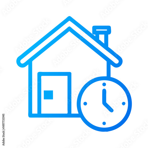 Real estate time management house buying selling clock home ownership investment property schedule deadline on transparent background