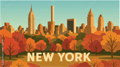 New York Central Park in Autumn.eps
