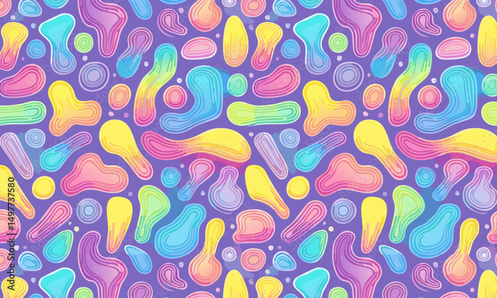 Fototapeta premium Modern Memphis Inspired: Abstract Fluid Color Pattern