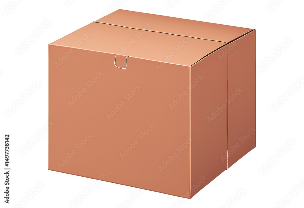 Fototapeta premium Plain brown cardboard box on a white background, commonly used for packaging, shipping, moving, or storage—open and ready for use