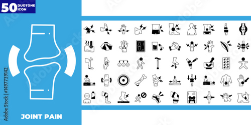 joint pain dualtone icons collection
